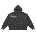 Too Tuft Unisex Leopard Print Waffle Full Zip Hoodie