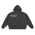 Too Tuft Unisex Leopard Print Waffle Full Zip Hoodie